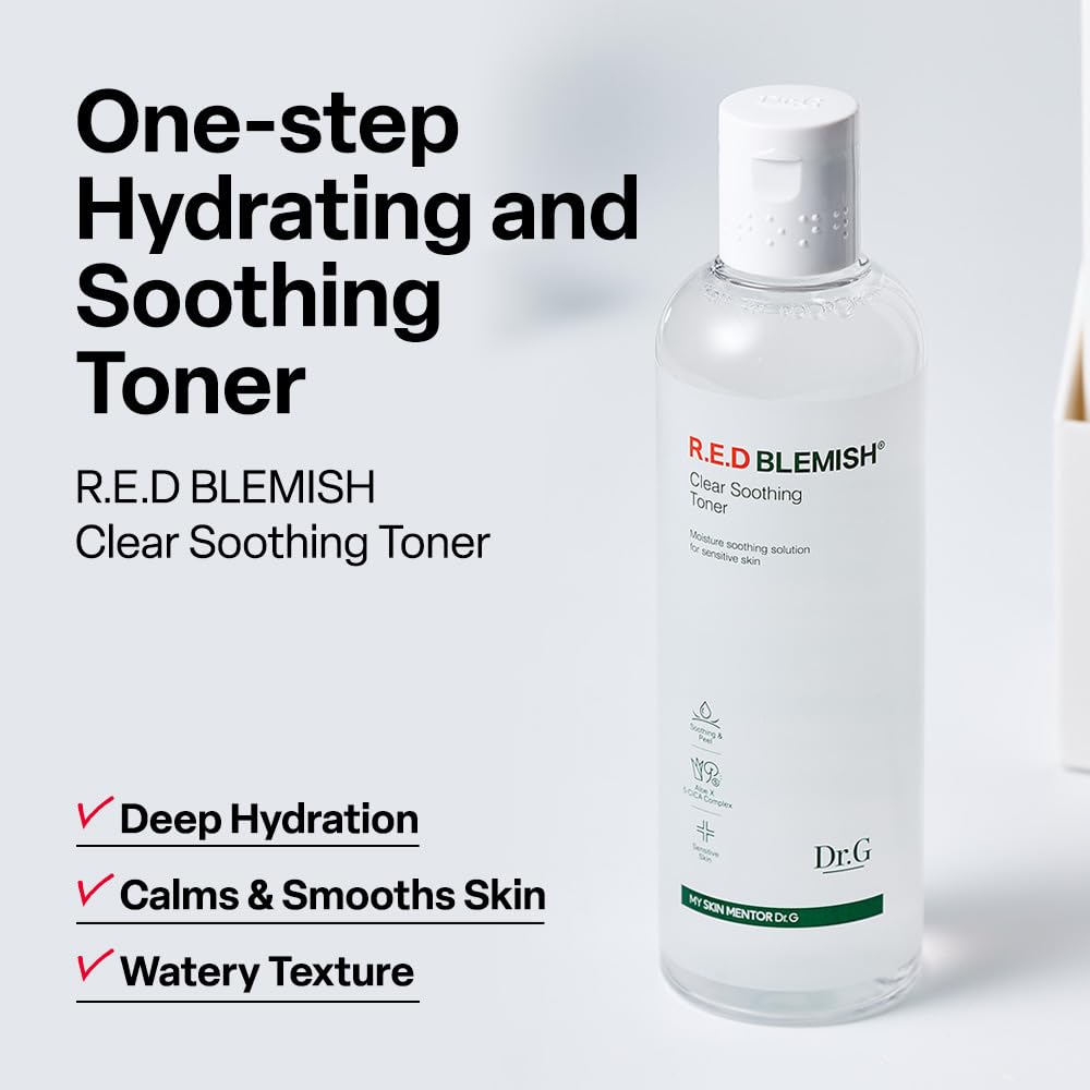 Dr. G R.E.D. Blemish Clear Soothing Toner - Korean Soothing Toner for Glowing Skin - Soothes Irritation Clear Skin - Mild Exfoliant