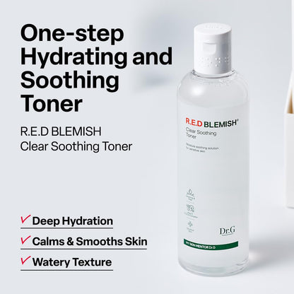 Dr. G R.E.D. Blemish Clear Soothing Toner - Korean Soothing Toner for Glowing Skin - Soothes Irritation Clear Skin - Mild Exfoliant