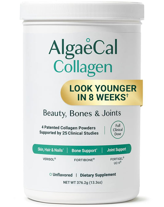 ALGAECAL Collagen Peptides Powder – Multi Collagen Peptides with VERISOL, FORTIGEL, UC-II®, FORTIBONE®, Hydrolyzed Collagen for Women & Men