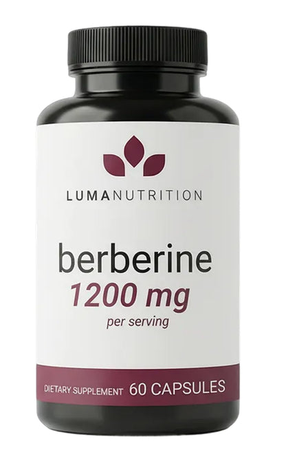 Luma Nutrition Berberine Supplement - HCL 1200mg Per Serving - 97% HCl - Vegan, Gluten Free - 60 Capsules