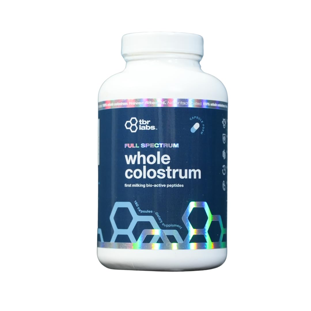 TBR Labs Pure Bovine Colostrum 180 Capsules - Antibiotic and Hormone Free - USA Sourced - All Natural - 100% First Milking