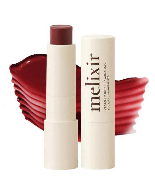 Melixir Vegan Lip Butter (12 Colors), Hydrating Tinted Lip Balm Stick, Bee-Free, Petrolatum-Free, Plant-Based, Moisturizes Dry & Chapped Lips With Shea Butter, Sheer, Natural Finish - #18 Vintage Red MelixirBuy Supplements Australia