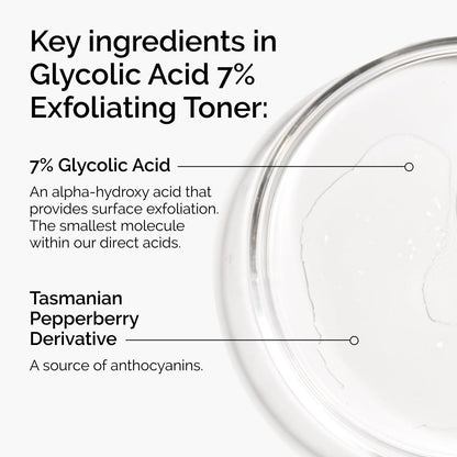 The Ordinary Glycolic Acid 7% Exfoliating Toner, Brightening and Smoothing Daily Toner for More Even-Looking Skin Tone, 3.4 Fl Oz (Pack of 2)