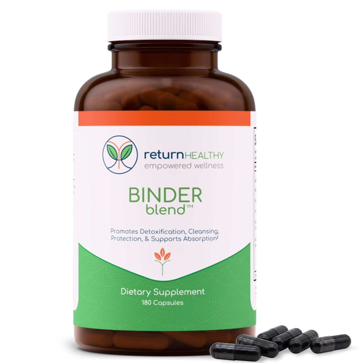 Binder Blend - Toxin Binder Supplement, Detox Capsules for a Healthy Gut - 180 Capsules - 90 Servings - 960mg Activated Charcoal