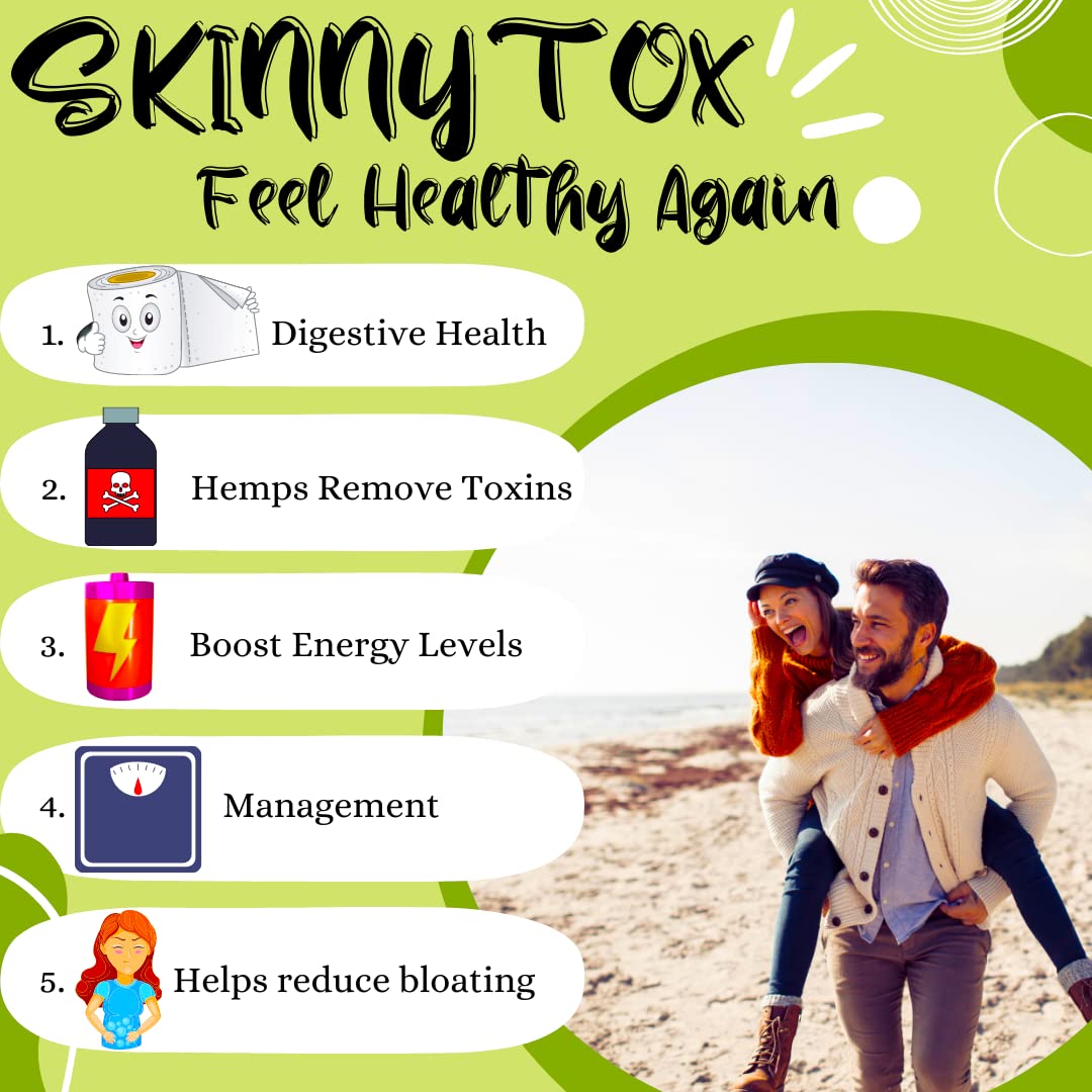 Skinnytox 15 Day Colon Cleanse Detox, Supports Healthy Bowel Movements Flushes Toxins, Boosts Energy. All Natural Weight Management w/ Probiotics.