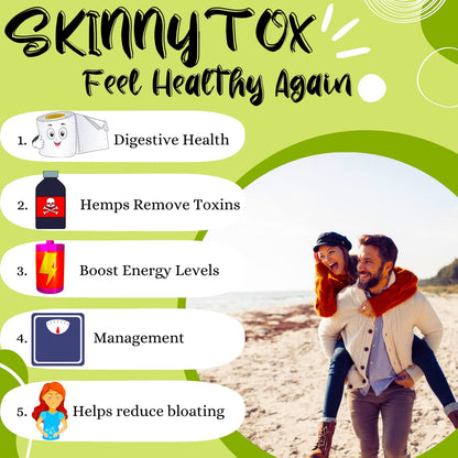 Skinnytox 15 Day Colon Cleanse Detox, Supports Healthy Bowel Movements Flushes Toxins, Boosts Energy. All Natural Weight Management w/ Probiotics.