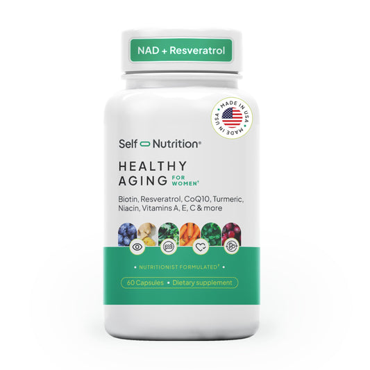 SELF NUTRITION NAD+ Resveratrol Supplement for Women – Healthy Aging Formula with CoQ10, Biotin, Turmeric & Vitamins A, C, E – Supports Energy, Skin & Longevity – 60 Capsules. Made in USA. SELF NUTRITIONBuy Supplements Australia