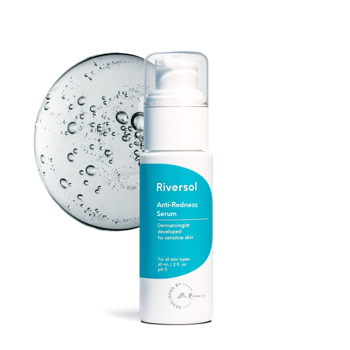 Riversol Rosacea Treatment for Face | Anti-Redness Serum for Sensitive Skin | Calming Redness Relief | Vitamin C & E | Anti-Aging Formula | Fragrance Free