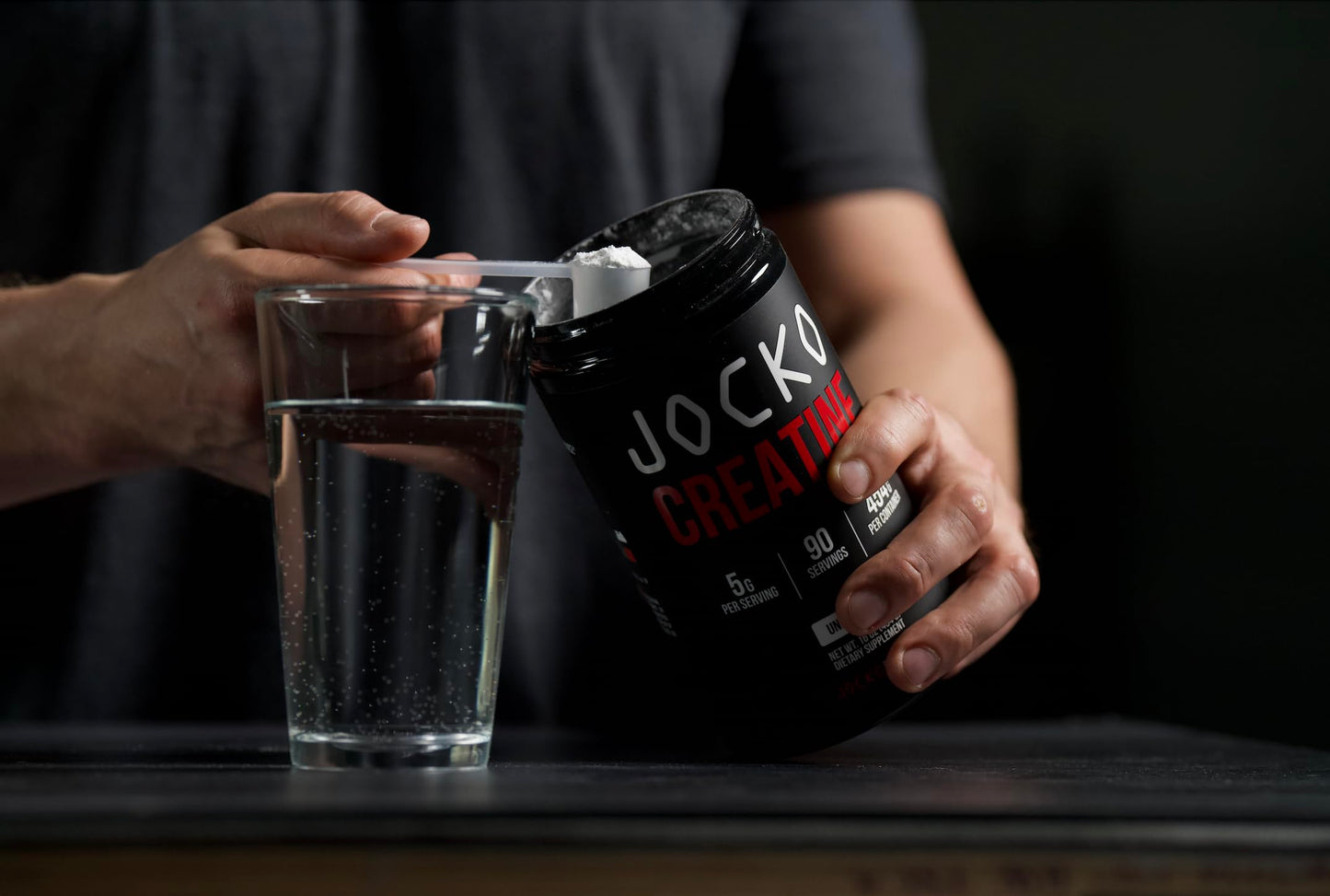 Jocko Fuel Creatine Monohydrate Powder - Creatine for Men & Women, Supplement for Athletic Performance & Muscle Health, 90 Servings 16 oz (Unflavored) (16 OZ JAR)