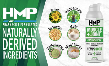 HMP BRANDS Hemp Cream Muscle & Joint Support 2000MG Hemp Discomfort Relief Formula w Menthol Ideal for Knee Muscle Joint Back Shoulder Elbow Maximum Joint Support, Natural Formula Made in USA (3 Pack) HMP BRANDSBuy Supplements Australia