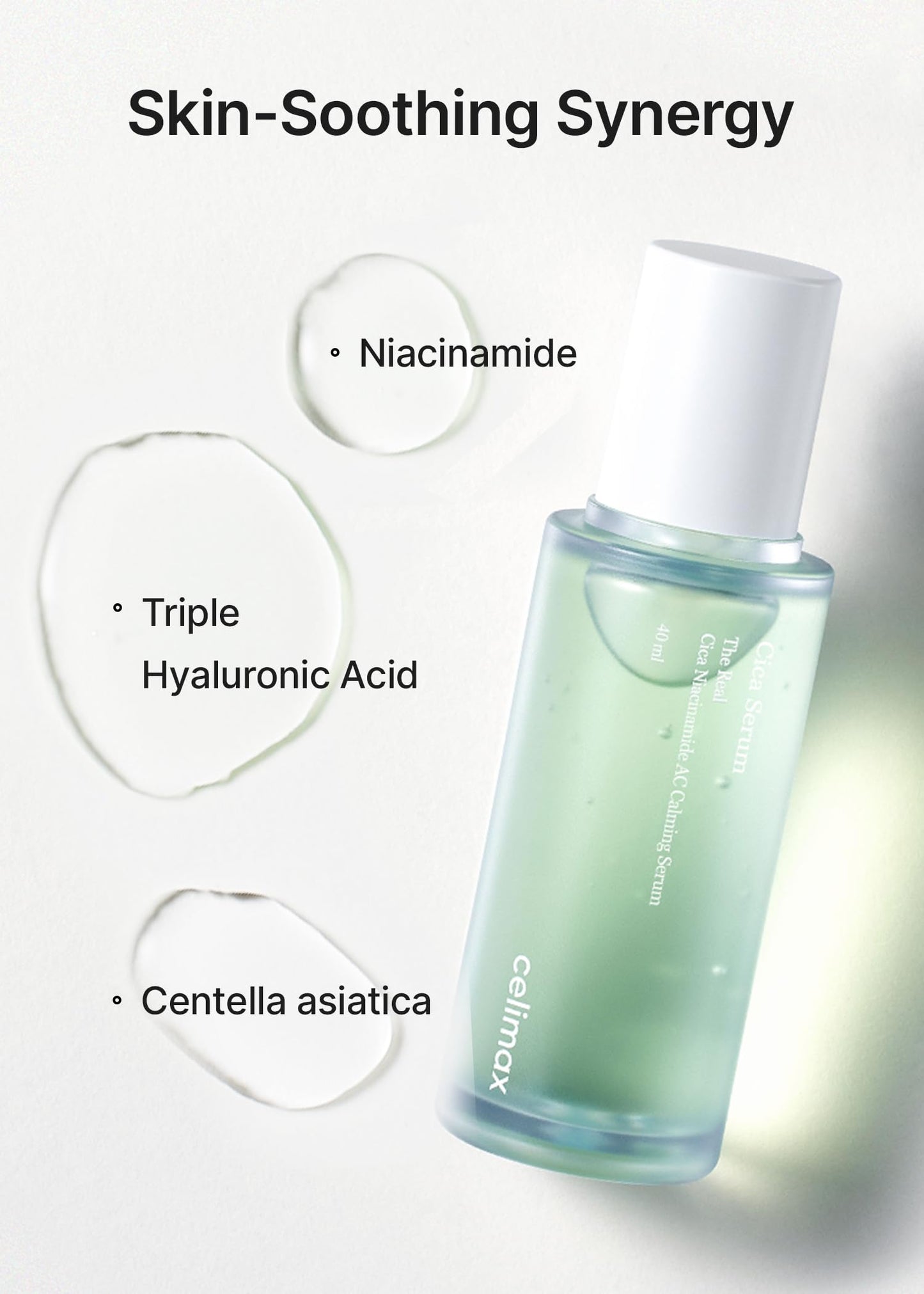 celimax The Real Cica Niacinamide AC Calming Serum 40ml | Hyaluronic Acid Redness Relief Moisturizing Soothing Restoring