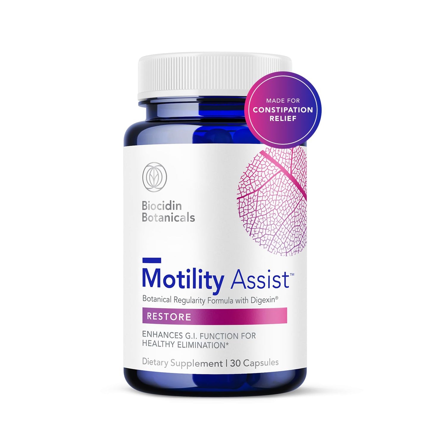 Biocidin Motility Assist - Gut Motility Supplement & Activator - Gut Health Regularity Formula with Digexin - Non-Laxative for Constipation Relief