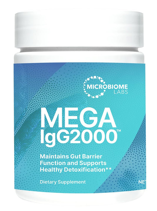 Microbiome Labs Mega IgG2000 Gut Health Powder for Women, Men & Kids 2+ - IgG Immunoglobulin Supplement for Digestive Health Support - Dairy-Free Bovine Colostrum