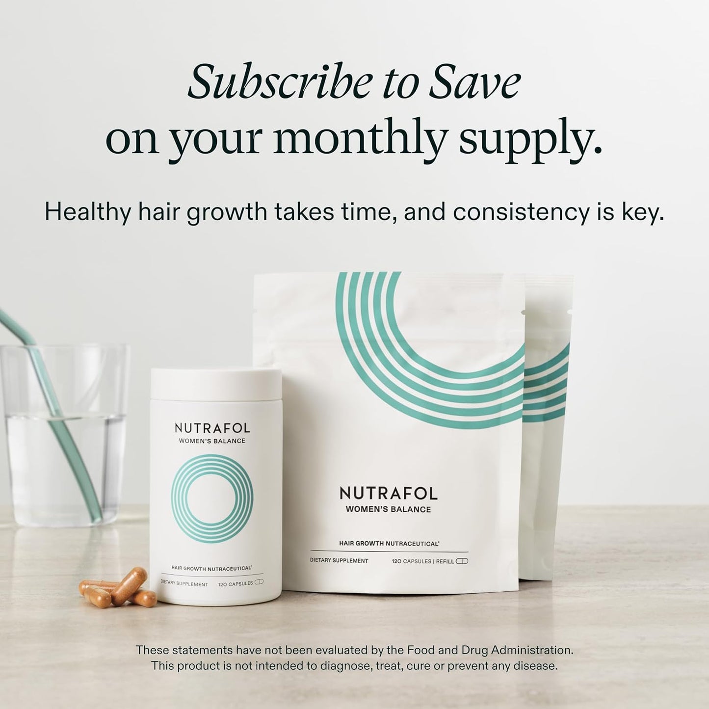 Nutrafol Women's Balance Hair Growth Supplements, Ages 45 and Up, Clinically Tested for Visibly Thicker Hair and Scalp Coverage
