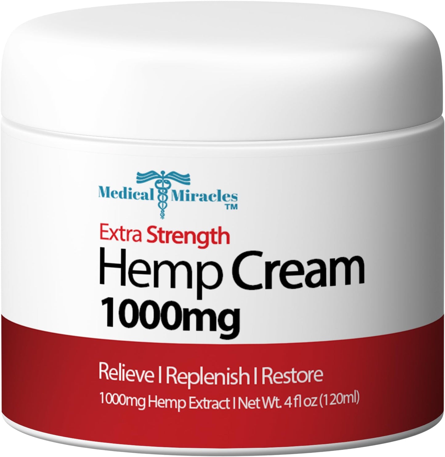 Medical Miracles Hemp Cream - Ideal for Hips, Joints, Neck, Back, Elbows, Fingers, Hands, and Knees (1000mg) Now NEW 4OZ Size Medical MiraclesBuy Supplements Australia
