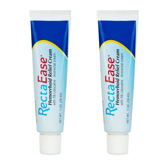 RectaEase (2 Pack) 5% Lidocaine Hemorrhoid Relief Cream 1 oz Tube, Anorectal Cream, Rapid Numbing Relief, Hemorrhoid Treatment from Itch and Burn RectaEaseBuy Supplements Australia