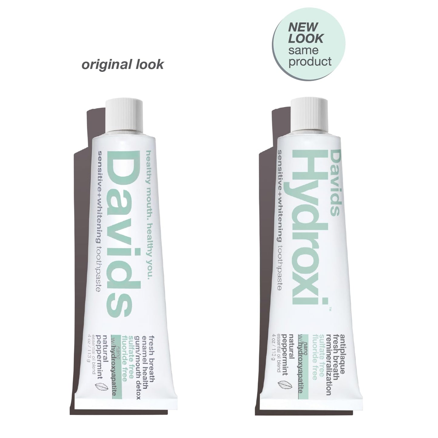 Davids Hydroxi Fluoride Free Nano Hydroxyapatite Toothpaste for Remineralizing, Sensitive Support, Whitening, Antiplaque, SLS Free,