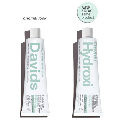 Davids Hydroxi Fluoride Free Nano Hydroxyapatite Toothpaste for Remineralizing, Sensitive Support, Whitening, Antiplaque, SLS Free,