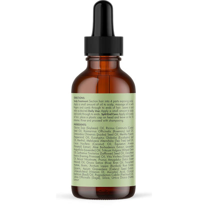 Mielle Organics Rosemary & Mint Hair Oil - Strengthening Biotin Oil Infused Frizzy & Damaged Hair Care - Split Ends & Dry Scalp Treatment