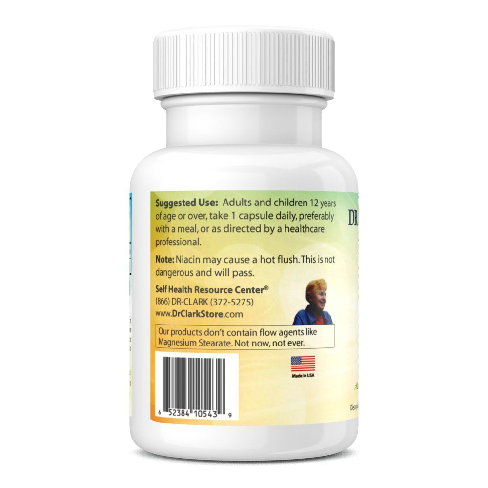 Dr Clark Niacin (Vitamin B3) Supplement – 25mg, 100 Gelatin Capsules, Supports Circulation & Healthy Cholesterol Levels
