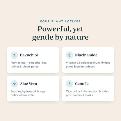 LUMA & LEAF Clear Slate Niacinamide Serum for Face – Redness & Acne Relief with Bakuchiol & Aloe Vera – Hydrating Vegan Daily
