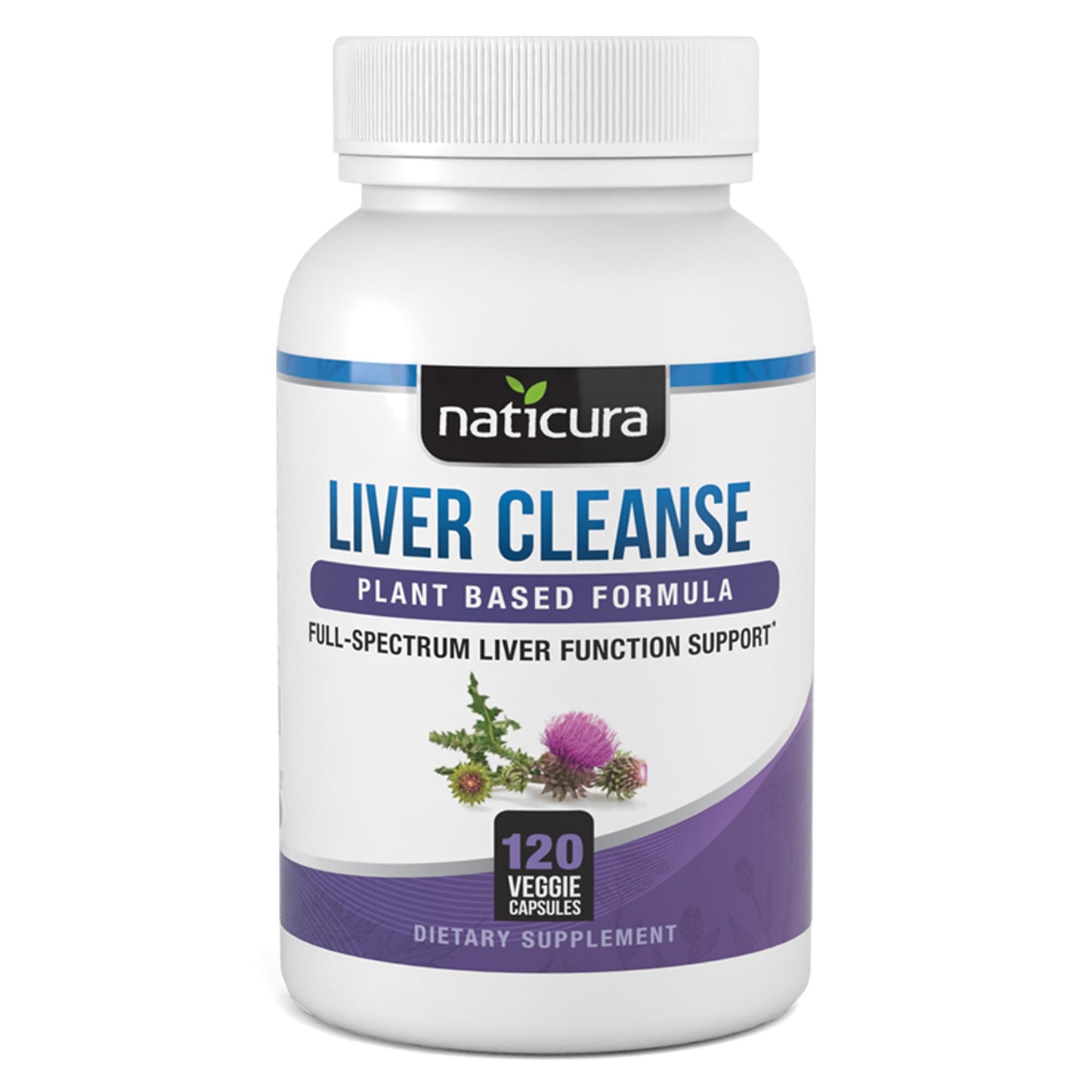 Naticura Liver Cleanse Plant-Based Formula - Vegan Full Spectrum Supplement with Milk Thistle, Vitamin C and Zinc for Liver Function and Immune Support - 120 Capsules