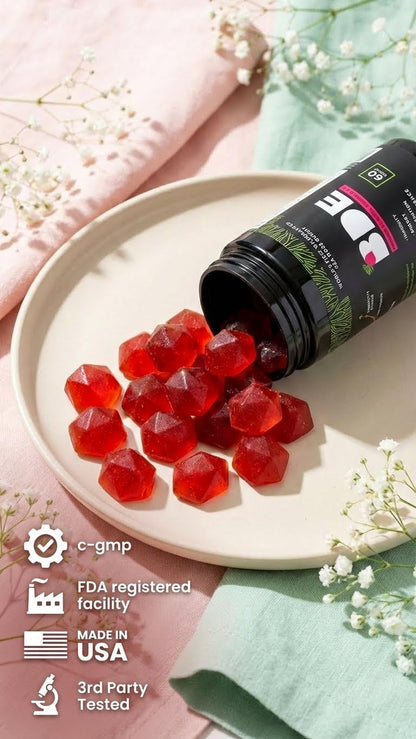 BDE Wildcrafted Sea Moss Gummy Maca Root, Beets, Lions Mane Mushroom, Vitamin D + E - Vegan Collagen, Zinc