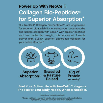 NeoCell Collagen Bio-Peptides Powder | 10oz | Super Hair, Skin, and Nails | Superior Absorption | Grassfed Protein Supplement