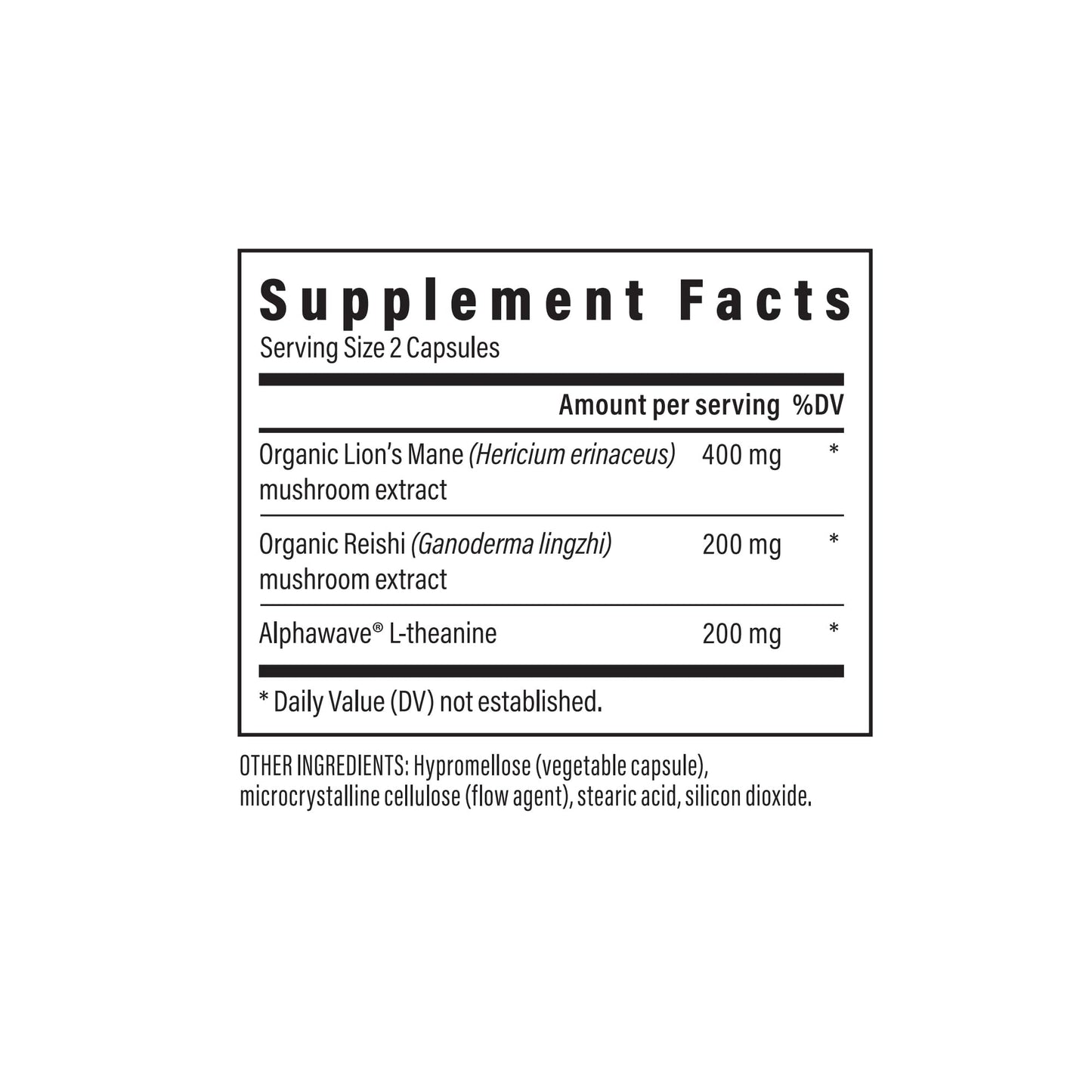 Real Mushrooms Calm Lions Mane Capsules (90 Count) – 400mg Organic Lions Mane Fruiting Body Extracts, 200mg Organic Reishi, 200mg AlphaWave L-Theanine for Calm Clarity & Relaxed Alertness, 90ct