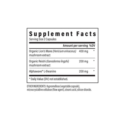 Real Mushrooms Calm Lions Mane Capsules (90 Count) – 400mg Organic Lions Mane Fruiting Body Extracts, 200mg Organic Reishi, 200mg AlphaWave L-Theanine for Calm Clarity & Relaxed Alertness, 90ct