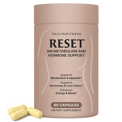 Paulina FITNESS Reset AM Metabolism and Hormone Support Supplement | Appetite Regulation, Metabolism Support, Enhanced Energy and Mood,