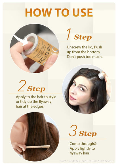Samnyte Hair Wax Stick, Gel Tamer for Flyaways, Nourishing Slick Stick Pomade for Women & Kids, Slick Back & Styling Cream