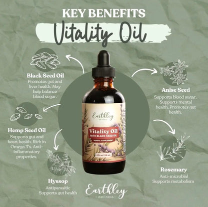 Earthley Wellness Vitality Oil, Liver, Immune, and Gut Health Support, Helps Elimate Toxins and Supports Liver Health, Zero Flavors,