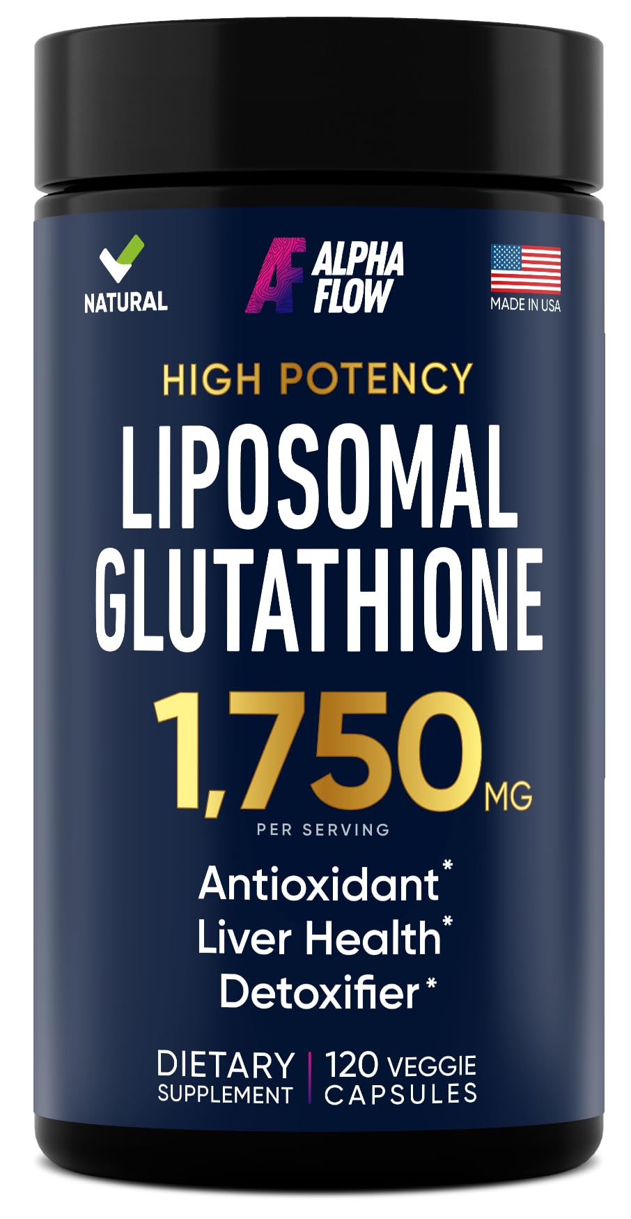 Liposomal Glutathione Supplement 1000MG + 750MG- Glutathione Liposomal with VIT C + Phospholipid Antioxidant Complex - Liver Detox and Immune Support Supplement