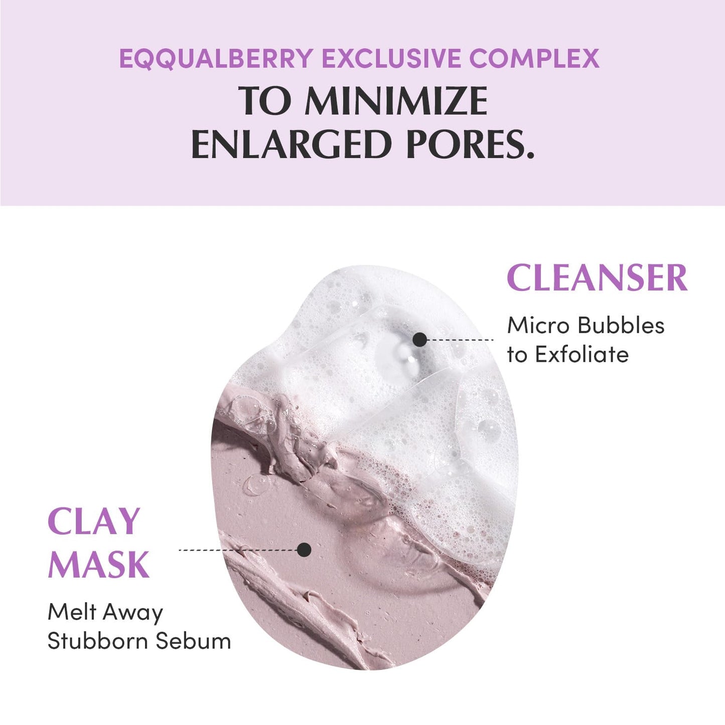 EQQUALBERRY Purple Rice Pore Purifying Pack Cleanser - Dual-Use Clay Mask & Foam Cleanser | Deep Cleansing for Pore Care & Skin Prep | AHA+BHA+PHA