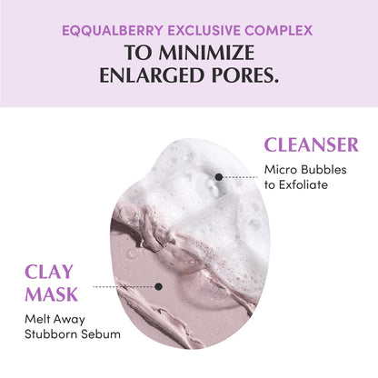 EQQUALBERRY Purple Rice Pore Purifying Pack Cleanser - Dual-Use Clay Mask & Foam Cleanser | Deep Cleansing for Pore Care & Skin Prep | AHA+BHA+PHA
