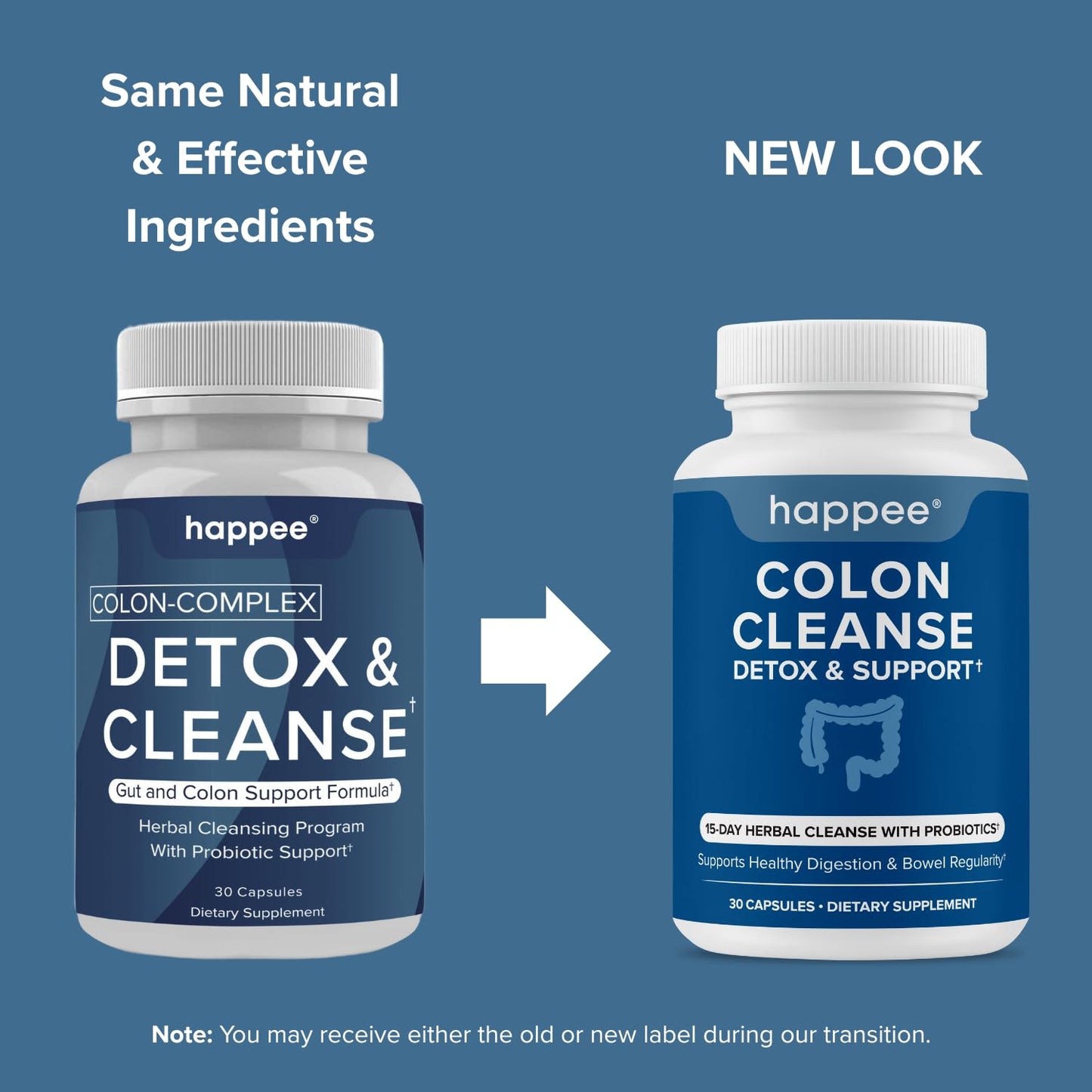 Happee Colon Cleanser & Detox for Weight Loss & GLP Support - 15 Day Colon Cleanse Pills & Gut Support Probiotics Women Men