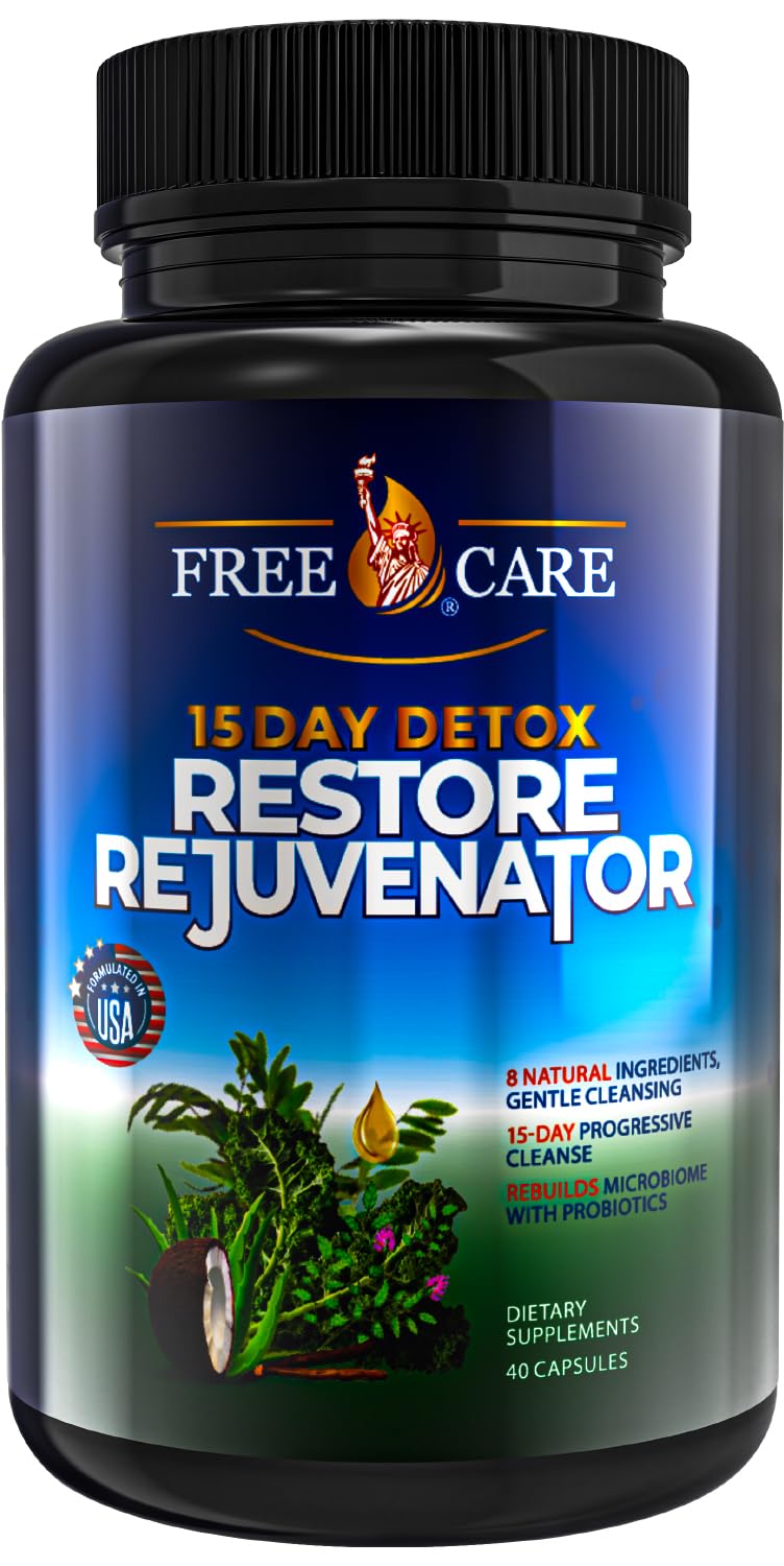 FreeCare Colon Cleanse 15+5Day Upgrade,Advanced Gut Cleanse Detox for Women & Men Fast Natural Laxative for Constipation Relief with Cascara Sagrada, Psyllium Husk