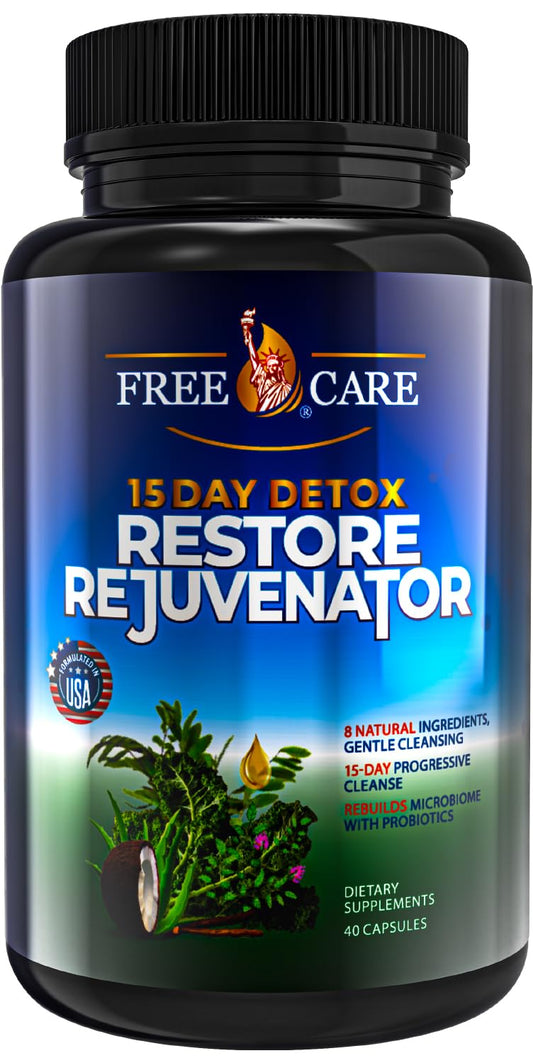 FreeCare Colon Cleanse 15+5Day Upgrade,Advanced Gut Cleanse Detox for Women & Men Fast Natural Laxative for Constipation Relief with Cascara Sagrada, Psyllium Husk