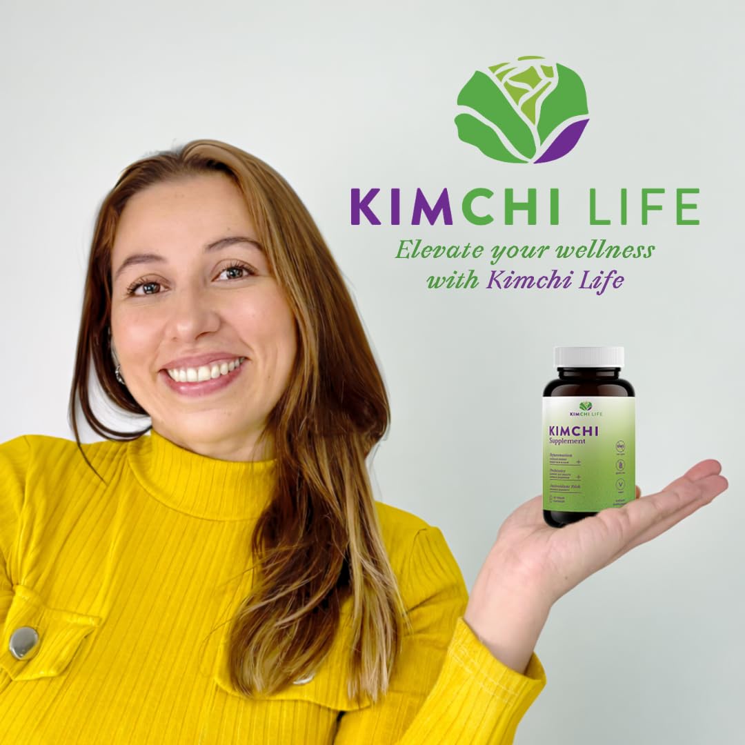 Kimchi Life – Daily Capsules of Premium Fermented Kimchi - Vegan & Natural Nutritional Supplement - Probiotics for Gut Health & Immune Support