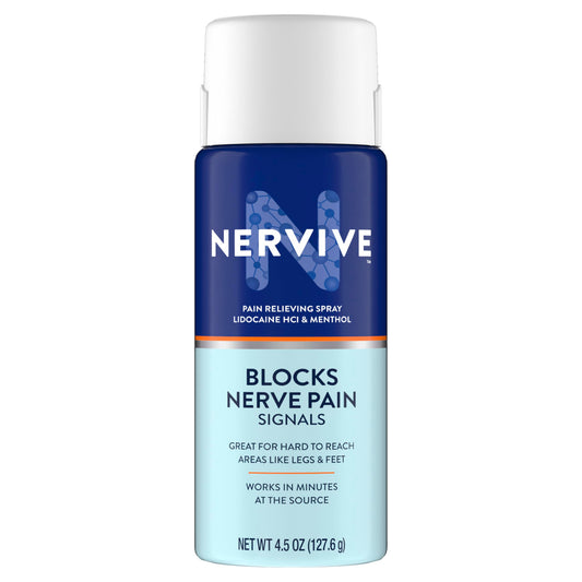 Nervive Pain Relieving Spray, Lidocaine Spray, Nervive Pain Relief, Lidocaine Topical, Foot Pain, Leg Pain, Hand Pain, Max Strength Formula, for Hard to Reach Areas, 4.5oz NerviveBuy Supplements Australia