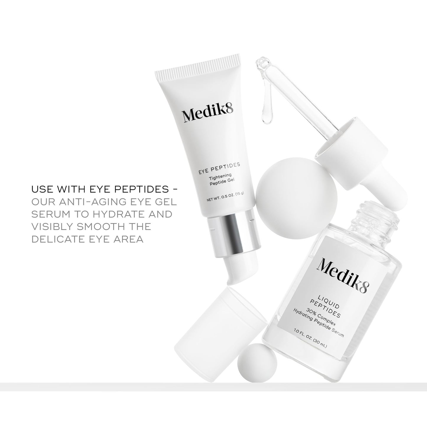 Medik8 Liquid Peptides - Multi Peptide Face Serum For Women and Men - Smooths Wrinkles and Fine Lines - Hydrating Serum - 1.0 oz