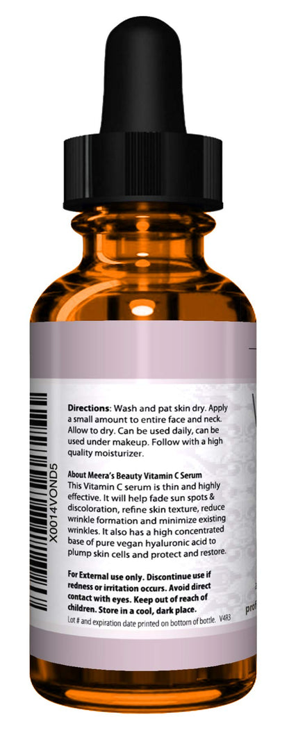 DOUBLE SIZED (2 oz) PURE VITAMIN C SERUM FOR FACE With Hyaluronic Acid - Anti Wrinkle, Anti Aging, Dark Circles, Age Spots, Vitamin C, Pore Cleanser