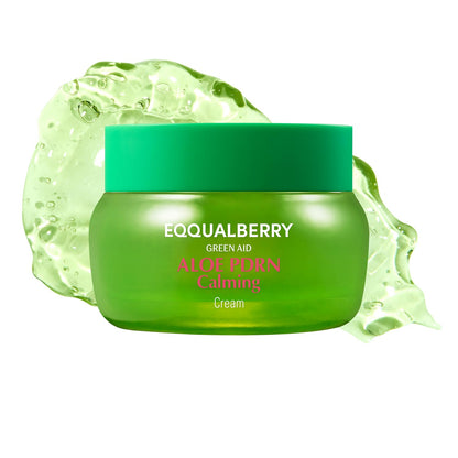 EQQUALBERRY ALOE PDRN Calming Cream | 7% Aloe PDRN & 10% Aloe Vera Water + 5-Cica | Cooling Gel Moisturizer for Oily Skin, Barrier Repair & Blemish Marks