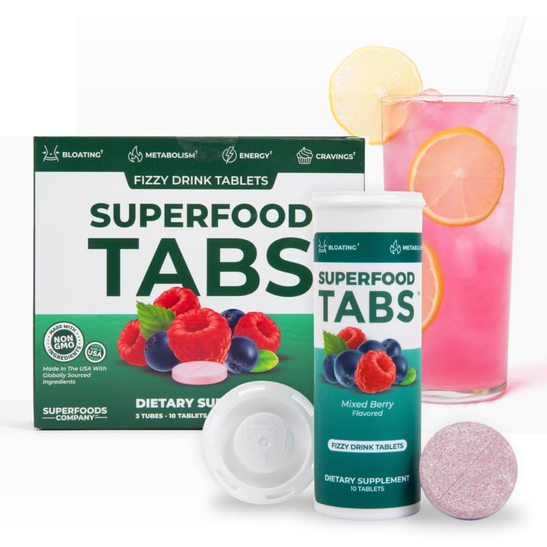 Superfood Tabs Superfoods Company Detox Cleanse Drink - Supplement for Women & Men- Support Healthy Weight- Improve Digestive Health & Bloating Relief