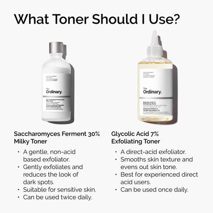 The Ordinary Glycolic Acid 7% Exfoliating Toner, Brightening and Smoothing Daily Toner for More Even-Looking Skin Tone, 3.4 Fl Oz (Pack of 2)