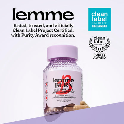 Lemme Burn - Metabolism, Belly Fat Burning + AMPK Activating Supplement for Men & Women w/Clinically Studied Actiponin Gynostemma, Green Tea Extract