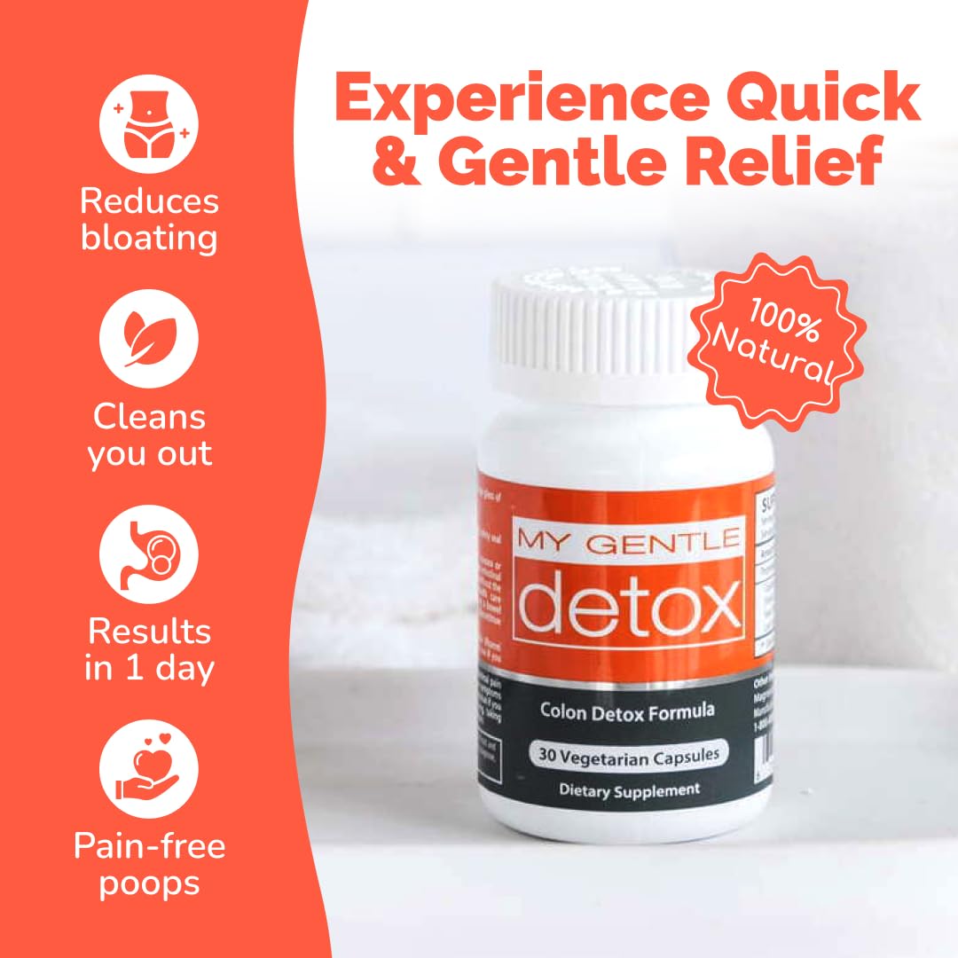 Herbal Nitro My Gentle Detox Cleanse for Women & Men - Poop Pills for Constipation Relief - Overnight Colon Cleanse Natural