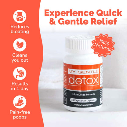 Herbal Nitro My Gentle Detox Cleanse for Women & Men - Poop Pills for Constipation Relief - Overnight Colon Cleanse Natural