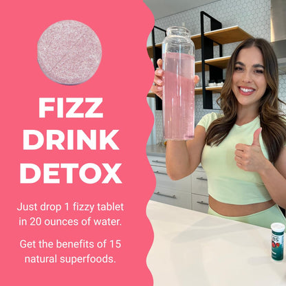 Superfood Tabs Detox Cleanse Drink - Fizzy Nutrition Supplement for Women and Men - Support Healthy Weight - Improve Digestive Health